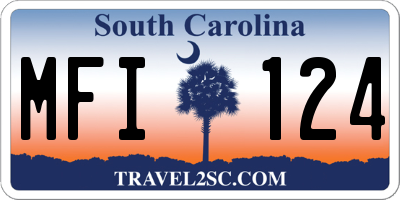SC license plate MFI124
