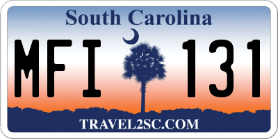 SC license plate MFI131