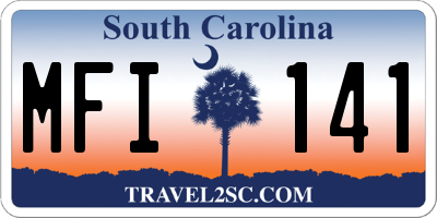 SC license plate MFI141