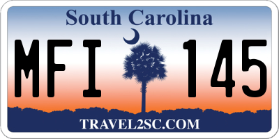 SC license plate MFI145