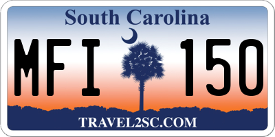 SC license plate MFI150