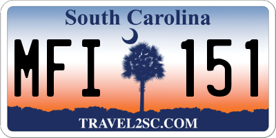 SC license plate MFI151