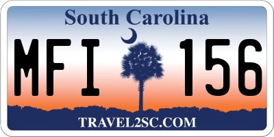 SC license plate MFI156