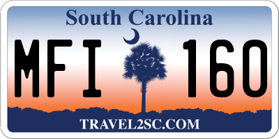SC license plate MFI160
