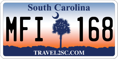 SC license plate MFI168