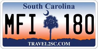 SC license plate MFI180