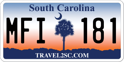 SC license plate MFI181