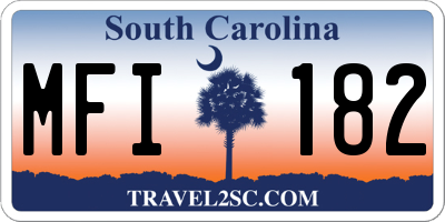 SC license plate MFI182