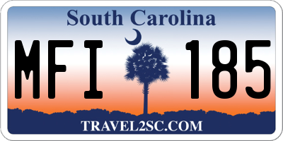 SC license plate MFI185