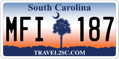 SC license plate MFI187