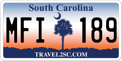 SC license plate MFI189