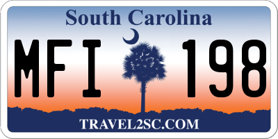 SC license plate MFI198