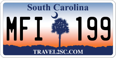 SC license plate MFI199
