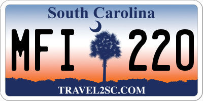SC license plate MFI220