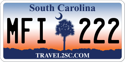 SC license plate MFI222