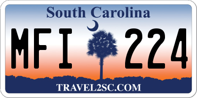 SC license plate MFI224
