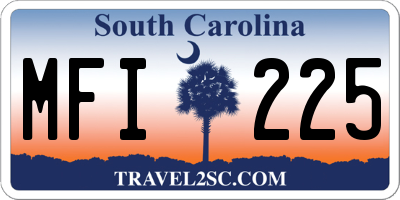SC license plate MFI225