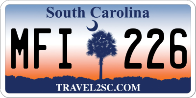 SC license plate MFI226