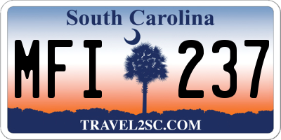 SC license plate MFI237