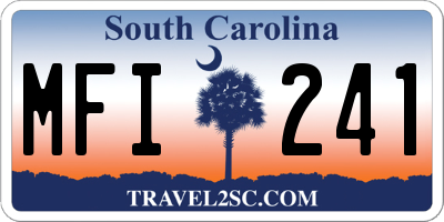 SC license plate MFI241