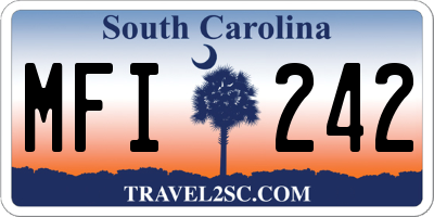 SC license plate MFI242