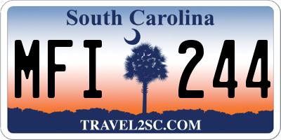 SC license plate MFI244