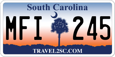 SC license plate MFI245