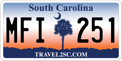 SC license plate MFI251