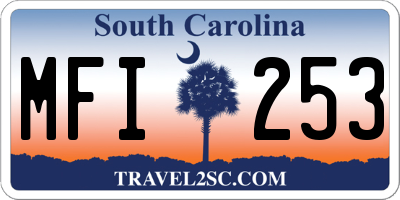 SC license plate MFI253
