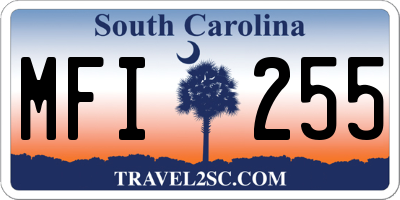 SC license plate MFI255