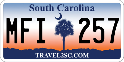 SC license plate MFI257