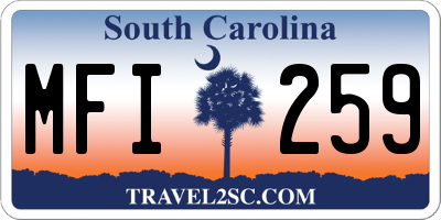 SC license plate MFI259