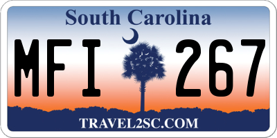 SC license plate MFI267