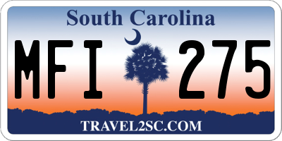 SC license plate MFI275