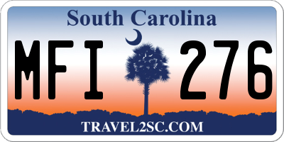 SC license plate MFI276