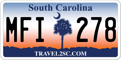 SC license plate MFI278