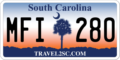 SC license plate MFI280