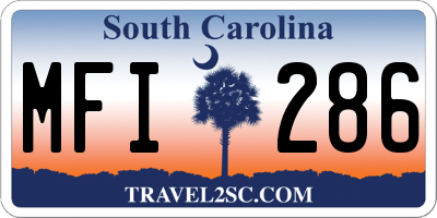 SC license plate MFI286