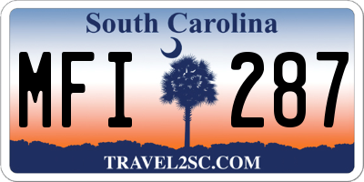 SC license plate MFI287