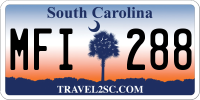 SC license plate MFI288