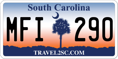 SC license plate MFI290