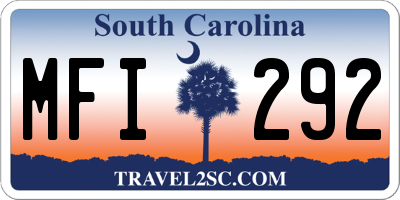 SC license plate MFI292