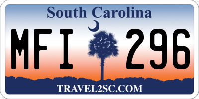 SC license plate MFI296