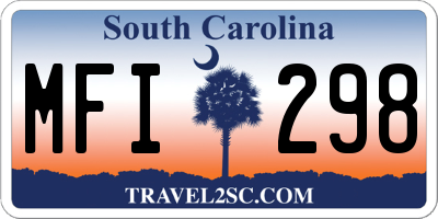 SC license plate MFI298