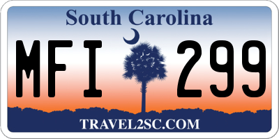 SC license plate MFI299
