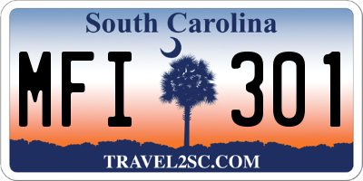 SC license plate MFI301