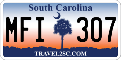 SC license plate MFI307