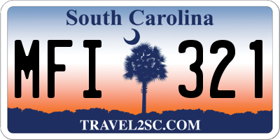 SC license plate MFI321