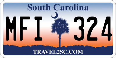 SC license plate MFI324