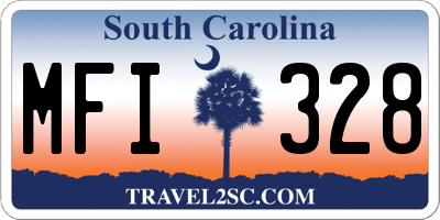 SC license plate MFI328